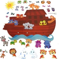 Adesivo Decorativo Arca de Noé com Animais Fofos - Infantil Colorido e Divertido - imagem 2