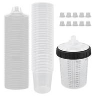 Mingzhe Kit de Forros e Tampas para Copos de Pistola de Pintura, 40 Pacotes de Forros de Copos de Mistura de 28 Onças 40 Tampas Com Filtro 1 Copo Rígido Com Anel Retentor e (Kit de 92 unidades de 28 - imagem 2