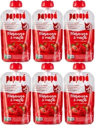 Kit com 6 Pouchs de Papinha Orgânica de Morango e Maçã de 100g cada - Papapá - imagem 1