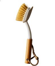 Escova de Limpeza com Cabo de Bambu e Cerdas Naturais - Versátil e Sustentável para Casa e Cozinha - imagem 1