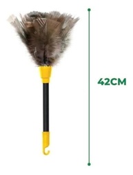 Espanador de Pó 42cm com Penas Naturais - Leve, Reutilizável e Versátil para Casa e Escritório - imagem 3