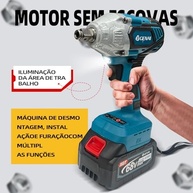 Chave de Impacto Portátil 68V: Parafusadeira e Furadeira Completa com 2 Baterias - imagem 5