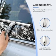 Rodo de Chuveiro com Ganchos Adesivos - Aço Inoxidável 31cm para Limpeza de Vidros, Espelhos e Azulejos - imagem 4