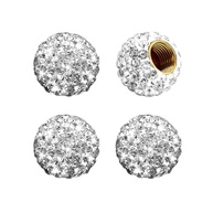 Tampas de Válvula de Pneu com Strass Cristalino - 4 Peças para Carros e Veículos - imagem 1