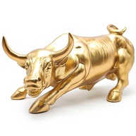 Estátua Touro de Wall Street em Resina Dourada - Decoração para Investidores e Escritórios - imagem 1