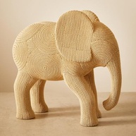 Escultura de Elefante em Polirresina Bege - Decoração Elegante e Moderna - imagem 3