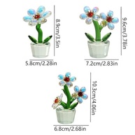 Estátua de Flores de Cristal com Base Transparente - Decoração Elegante e Peso de Papel Artístico - imagem 4
