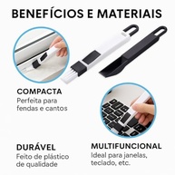 Kit 2 Escovas 2 em 1 para Limpeza de Frestas e Cantos - Ideal para Janelas, Teclados e Eletrônicos - imagem 4