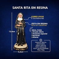 Imagem de Santa Rita de Cássia em Resina 15cm - Pintada à Mão com Detalhes Delicados - imagem 4