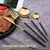 Conjunto de Utensílios de Mesa em Aço Inoxidável 304 - 4 Peças com Acabamento Espelhado para Cozinha, Casa, Hotel e Eventos - imagem 3