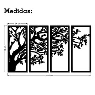 Quadro Decorativo Árvore em MDF - Conjunto de 4 Peças com Corte a Laser | Decoração Moderna para Sala, Quarto e Escritório - imagem 3