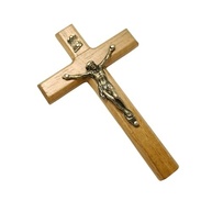 Crucifixo de Porta em Madeira Clara 12 cm - Decoração Sagrada com Estilo - imagem 4