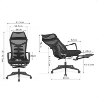 Cadeira de Escritório Ergonômica com Encosto Alto em Tela e Apoio para Braços Ajustável - Design Moderno Preto - imagem 3