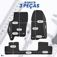 Jogo de Tapetes Automotivos Emborrachados para Fiat Punto 2012-2018 - 3 Peças Premium - imagem 3