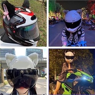 1 par de enfeites de capacete de orelhas de gato fofas acessórios de capacete de pelúcia orelhas capacete chifres capacete enfeites estilo 14 - imagem 4