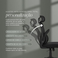 Cadeira de Escritório Ergonômica com Apoio Lombar e Encosto Ajustável - Malha Respirável e Design Moderno - imagem 5