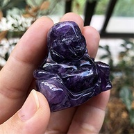 Estátua de Buda Feliz em Ametista - Maitreya Esculpido à Mão para Cura e Energia Positiva - imagem 4