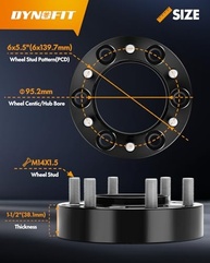 Espaçadores de Roda Dynofit 6x5.5" para Toyota Tacoma/Tundra & Lexus GX/LX - Alumínio Forjado Premium - imagem 4