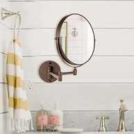 Espelho de Parede Ovente com Ampliação 10x - Design Antique Bronze para Maquiagem e Barbear - imagem 3