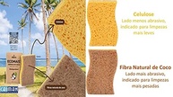 Kit 5 Esponjas de Coco Natural Akora Ecomais - Limpesa Ecológica e Eficiente para Cozinha - imagem 5