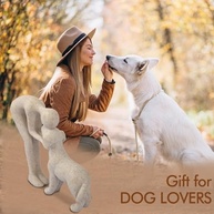 Escultura de Cachorro em Arenito - Estátua Fofa de Homem e Cachorro para Decoração de Casa e Presente Sentimental - imagem 5