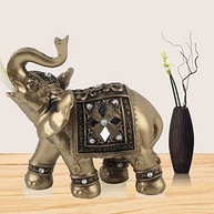 Estátua de Elefante Dourada com Tronco para Cima - Simboliza Sorte, Riqueza e Proteção para Casa e Escritório - imagem 3