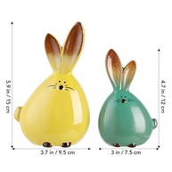 Conjunto de 2 Estatuetas de Coelho com Orelhas Longas - Decoração Animal Adorável para Casa e Escritório - imagem 4