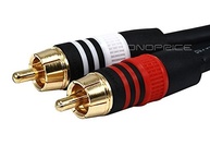 Cabo P2 para 2 RCA Monoprice Premium 22AWG - Conexão Estéreo de Alta Fidelidade 4.5m (Preto) - imagem 3