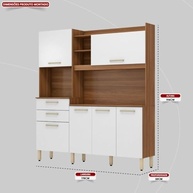 Armário de Cozinha 6 Portas 2 Gavetas Select Demobile Amêndoa/Branco – Organize com Estilo - imagem 3
