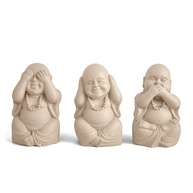 Kit 3 Esculturas de Buda em Cimento - Estilo Tradicional para Ambientes Serenos - imagem 1