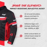 HWK Jaqueta de Motociclista 3G: Proteção CE, Respirabilidade e Estilo em Vermelho - imagem 5