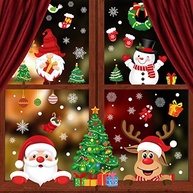 Adesivos de Janela de Natal 245 Peças - Decalques Reutilizáveis Dupla Face com Temas Festivos - imagem 3