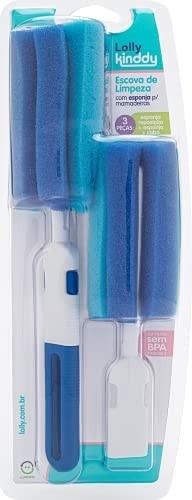 Lolly Escova de Limpeza com Esponja Azul - Higienização Fácil e Segura para Mamadeiras - imagem 3