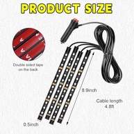 Faixa de Luz LED RGB para Carro - 48 LEDs Neon com Efeito Ambiente Interior, Isqueiro ou USB - imagem 3