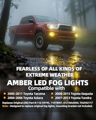 Faróis de Neblina LED Âmbar para Toyota Tacoma, Tundra, Sequoia e Solara - Visibilidade Superior - imagem 3
