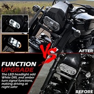 Farol de LED Premium para Harley Sportster S 1250 (21-23): Iluminação Avançada com DRL e Seta Âmbar - imagem 4