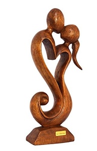 Estátua de Madeira Abstrata 30,5cm - Escultura Feita à Mão para Decoração Moderna - imagem 3
