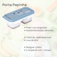 Pote de Papinha para Congelar com 2 Compartimentos 150ml - Rosa/Azul BPA Free - imagem 5