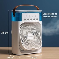 Mini Ventilador de Mesa com Função Ar Condicionado Portátil USB - Climatizador e Umidificador com Luz LED Bivolt - imagem 3
