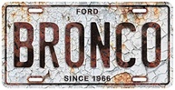 Placa de Metal Ford Bronco "Hangtime" 15x30cm com Fundo Rústico - Oficialmente Licenciada - imagem 2