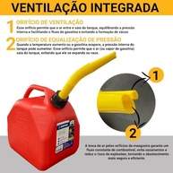 Tanque Galão de Gasolina 10L com Bico Extensor Flexível - Segurança e Praticidade - imagem 4