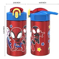 Garrafa de Água Infantil Marvel Homem-Aranha 440ml - Aço Inox 18/8 com Tampa de Bico e Alça - imagem 4