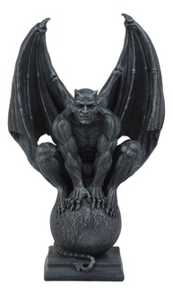 Estátua de Lúcifer Satanás Agachado no Globo - Escultura Apocalíptica 29,8cm - imagem 1
