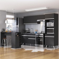 Armário de Cozinha com Bancada Gourmet Veneza - Design Moderno Preto e Branco - imagem 2