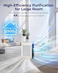 Purificador de Ar MOOKA para Grandes Ambientes até 2500 ft² | Filtragem Avançada HEPA + Sensor PM2.5 - imagem 4