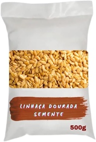 Linhaça Dourada em Sementes, Pacote de 500g, Grãos Naturais - imagem 1