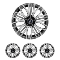 Jogo de Calotas Triton Sport Black Silver Graphite Aro 14 para Peugeot 206, 207, 208, 307, 4008 e Hoggar + Selos Resinadas - imagem 1