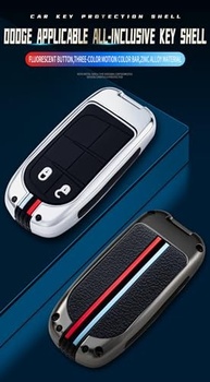 ontto Capa de chave de carro com proteção de 360 graus elegante para Jeep Grand Renegade Cherokee - imagem 3