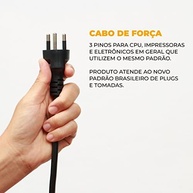 Cabo de Força Gshield 1,5m 10A 3x0,75mm: Potência e Segurança para seu PC e Monitor - imagem 3