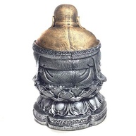 Estátua de Buda Chinês Sorridente da Riqueza com Flor de Lótus 24cm - Prosperidade e Harmonia - imagem 2